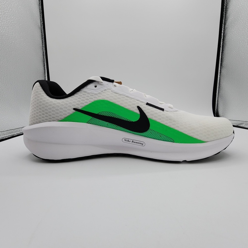 Nike Downshifter 13 Running Shoes Mens 10.5 White Green Shock Sneaker NEW in Box - Picture 3 of 10